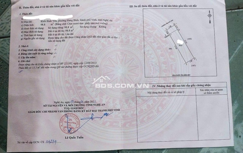 Chính chủ cần bán lô đất đã có sổ đỏ thổ cư 100%, đang có 4 phòng trọ cho thuê